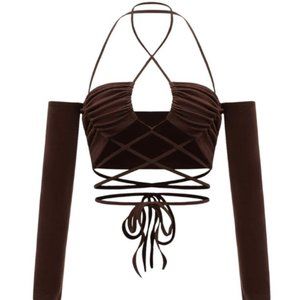Milk + Honey Havana Tied Backless Crop Top - M